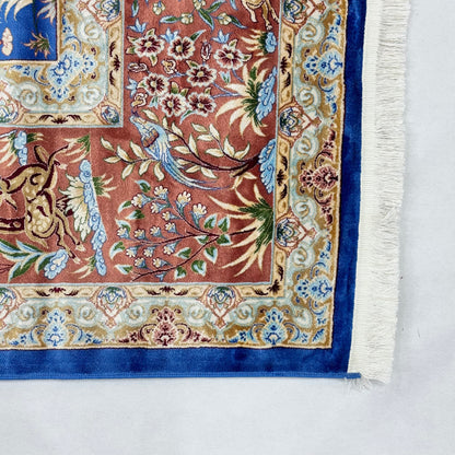 Persian Silk Hunting Scene Rug 7 ft x 10 ft | 1600 Reeds