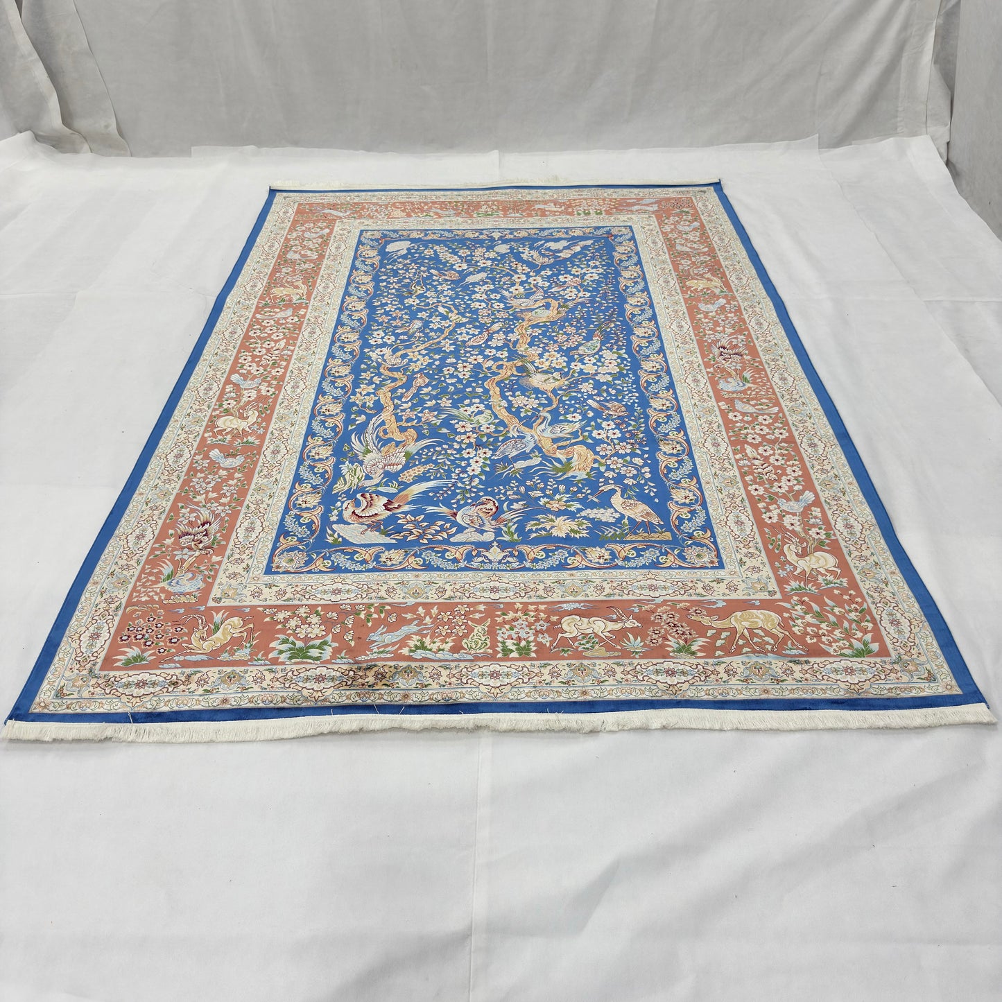 Persian Silk Tree of Life Rug 7 ft x 10 ft | 1600 Reed Pure Silk Abresham