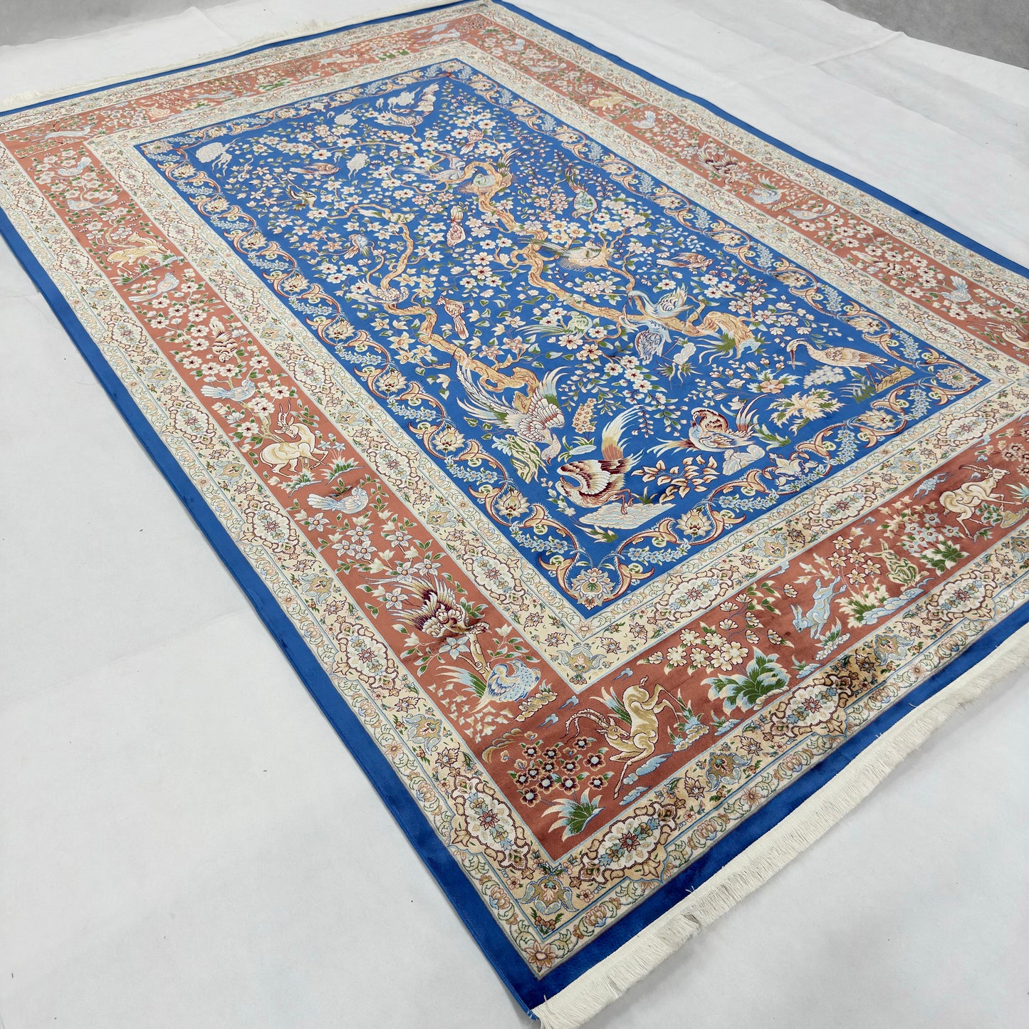 Persian Silk Tree of Life Rug 7 ft x 10 ft | 1600 Reed Pure Silk Abresham