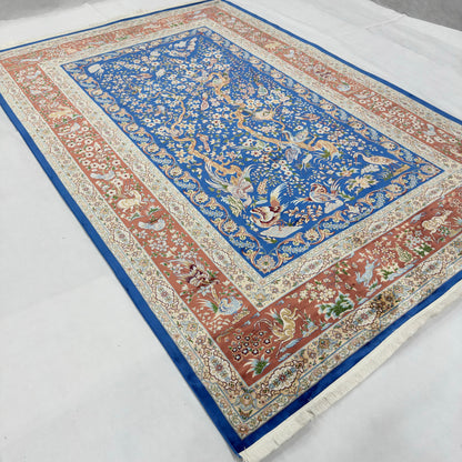 Persian Silk Tree of Life Rug 7 ft x 10 ft | 1600 Reed Pure Silk Abresham