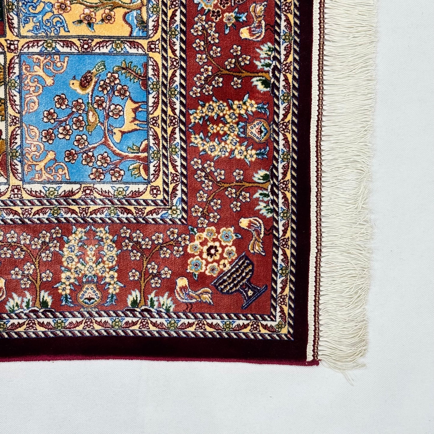 Persian Garden Silk Rug 4 ft x 6 ft | Pure Silk Abresham | 1600 Reeds