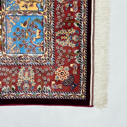 Persian Garden Silk Rug 4 ft x 6 ft | Pure Silk Abresham | 1600 Reeds