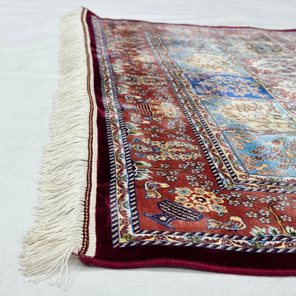 Persian Garden Silk Rug 4 ft x 6 ft | Pure Silk Abresham | 1600 Reeds