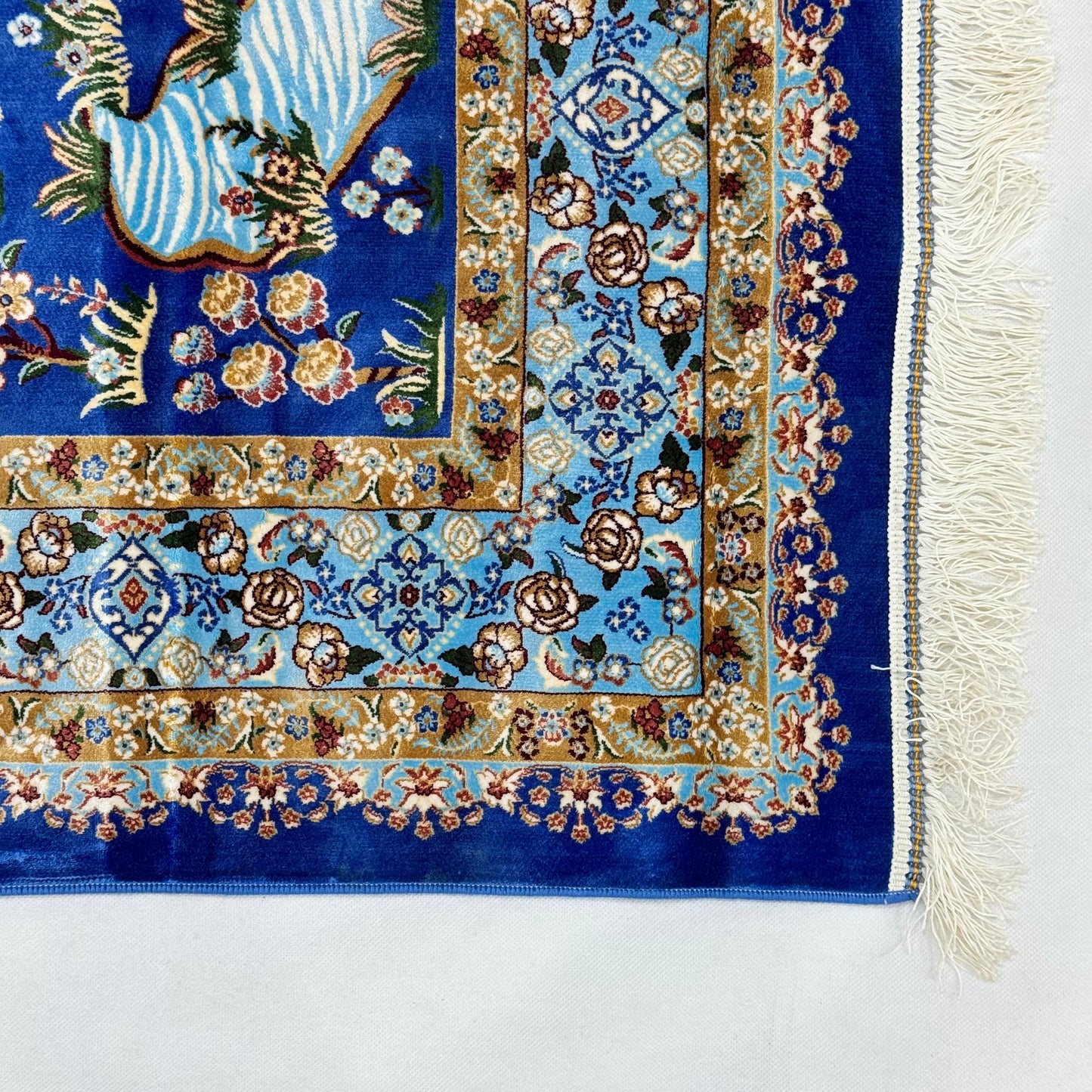 Persian Silk Blossom Tree Rug 4 ft x 6 ft | Pure Silk Abresham | 1600 Reeds
