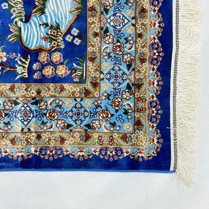 Persian Silk Blossom Tree Rug 4 ft x 6 ft | Pure Silk Abresham | 1600 Reeds