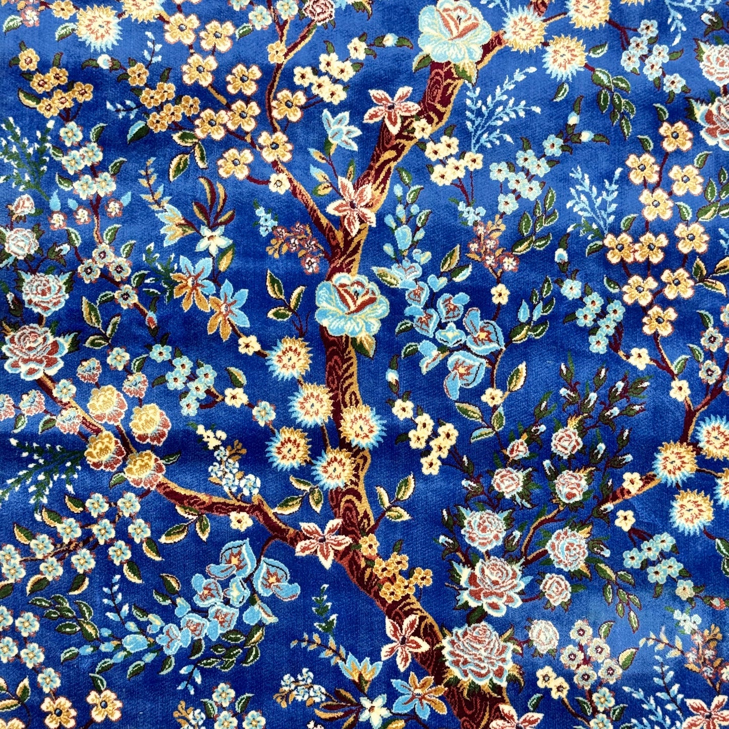 Persian Silk Blossom Tree Rug 4 ft x 6 ft | Pure Silk Abresham | 1600 Reeds