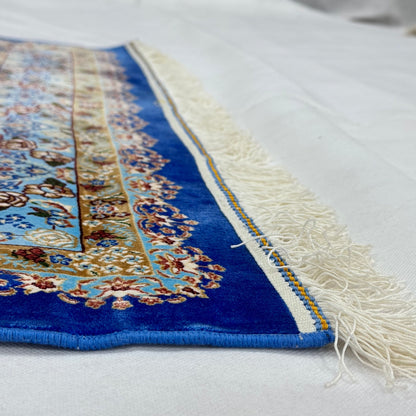Persian Silk Blossom Tree Rug 4 ft x 6 ft | Pure Silk Abresham | 1600 Reeds