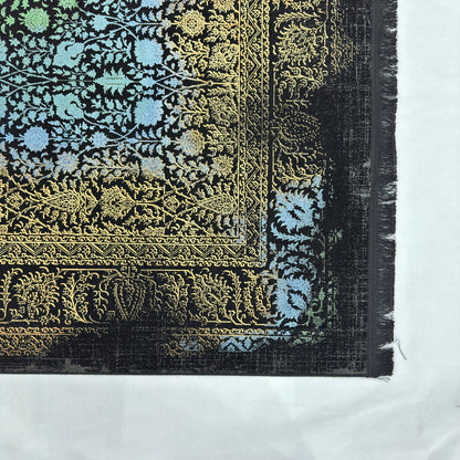7 ft x 10 ft Black Persian 1200 Reed Acrylic Rug, Afshan Floral Carpet