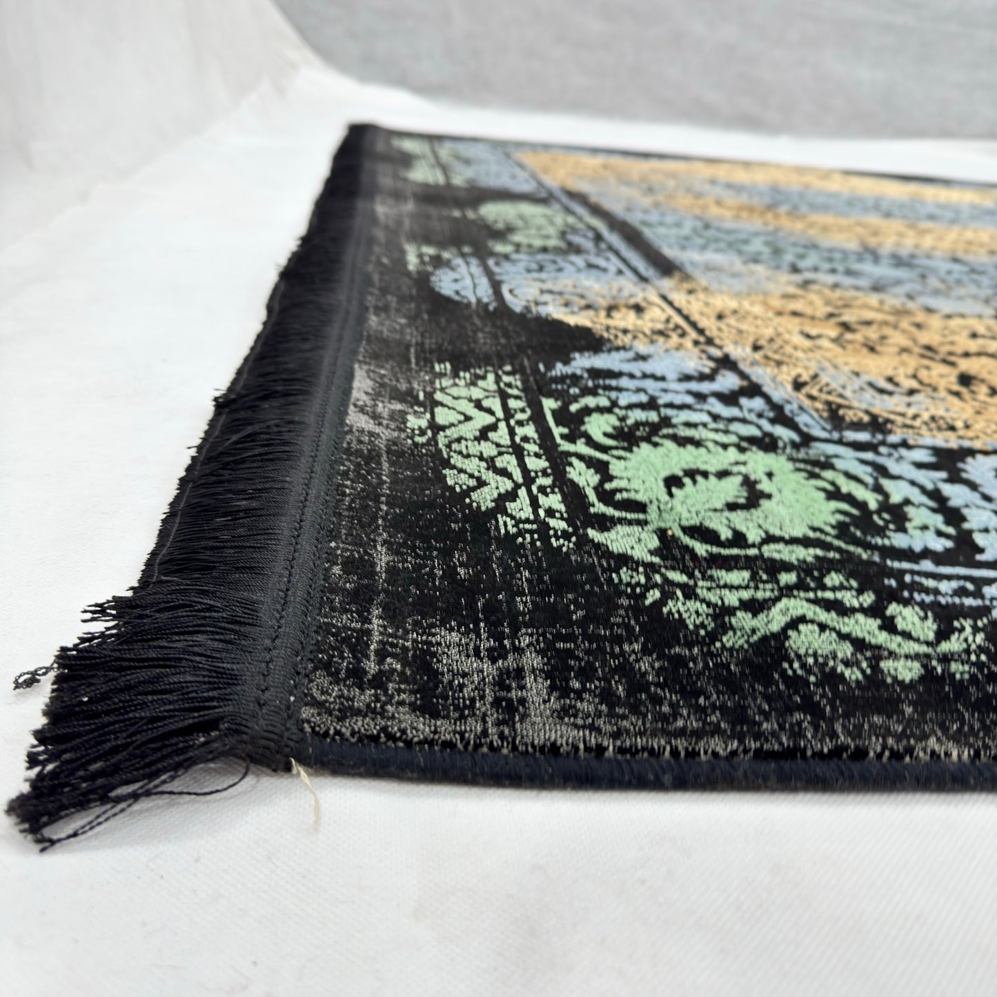 7 ft x 10 ft Black Persian 1200 Reed Acrylic Rug, Afshan Floral Carpet