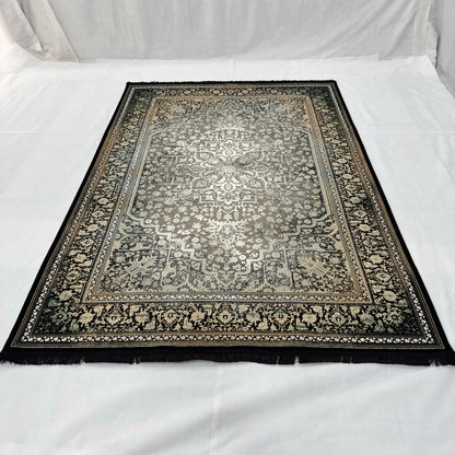 7 ft x 10 ft Grey Persian 1200 Reed Acrylic Rug, Heriz Medallion Carpet