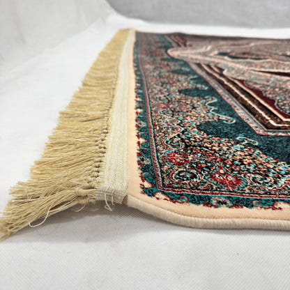 7 ft x 10 ft Teal Persian 1200 Reed Acrylic Rug, Qum Medallion Carpet