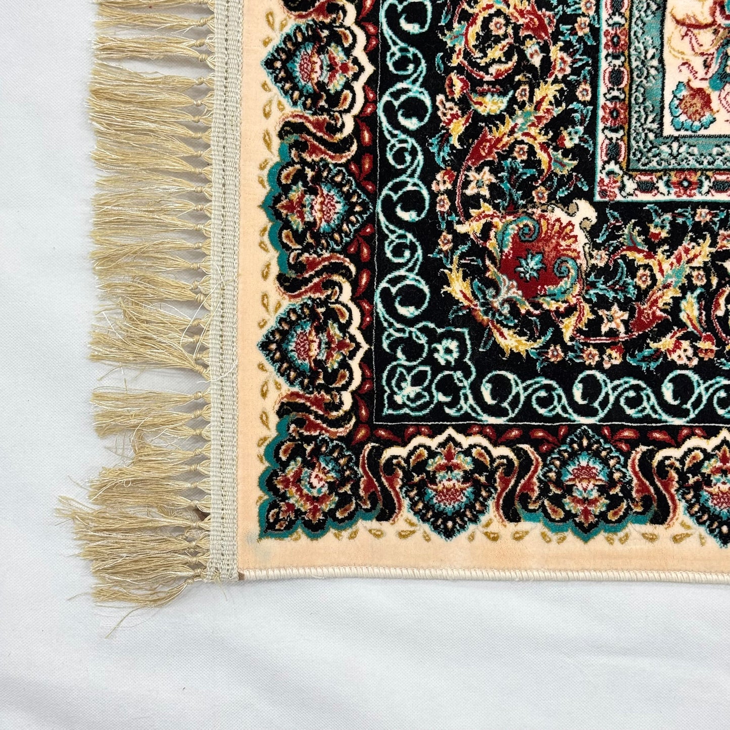 7 ft x 10 ft Teal Persian 1200 Reed Acrylic Rug, Boteh Paisley Carpet