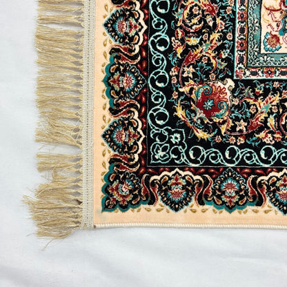 7 ft x 10 ft Teal Persian 1200 Reed Acrylic Rug, Boteh Paisley Carpet