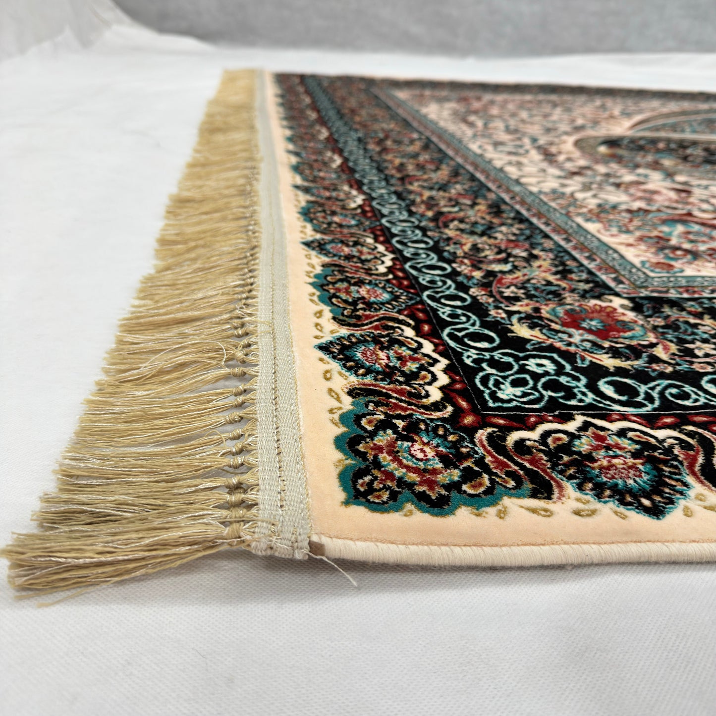 7 ft x 10 ft Teal Persian 1200 Reed Acrylic Rug, Boteh Paisley Carpet