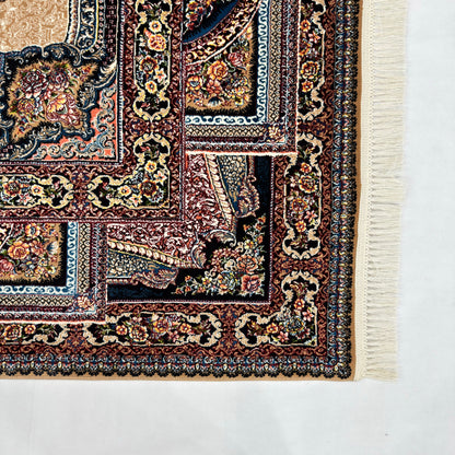7 ft x 10 ft Cream Persian 1000 Reed Acrylic Rug, Tabriz Medallion Carpet