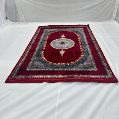 7 ft x 10 ft Red Persian 700 Reed Acrylic Rug, Tabriz Medallion Carpet
