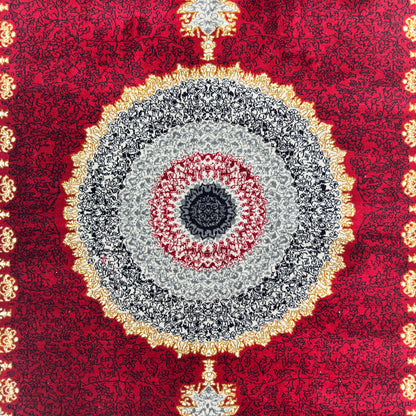 7 ft x 10 ft Red Persian 700 Reed Acrylic Rug, Tabriz Medallion Carpet