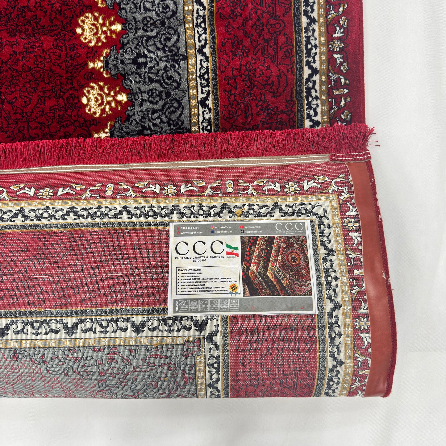7 ft x 10 ft Red Persian 700 Reed Acrylic Rug, Tabriz Medallion Carpet