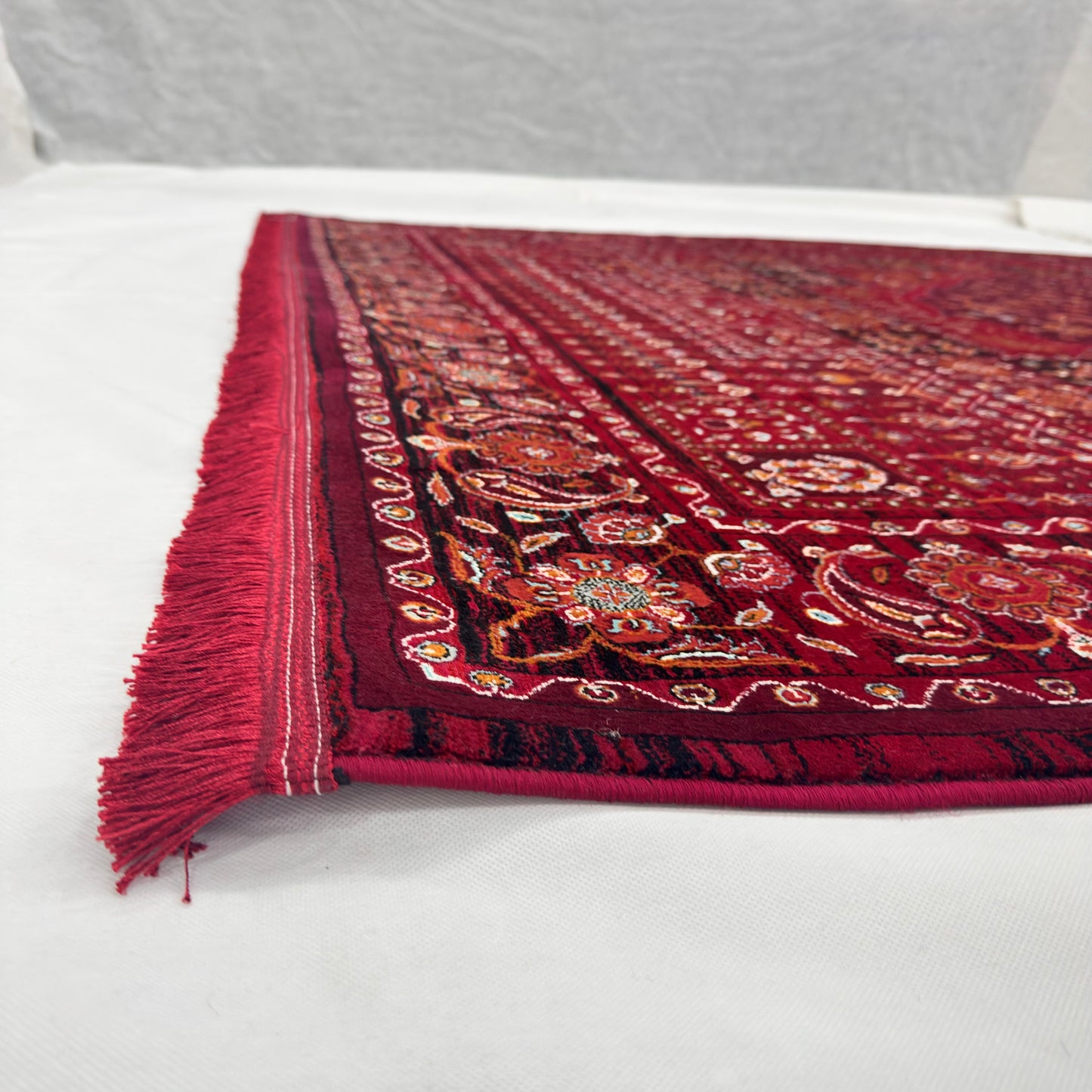 7 ft x 10 ft Red Persian 700 Reed Acrylic Rug, Kashan Medallion Carpet