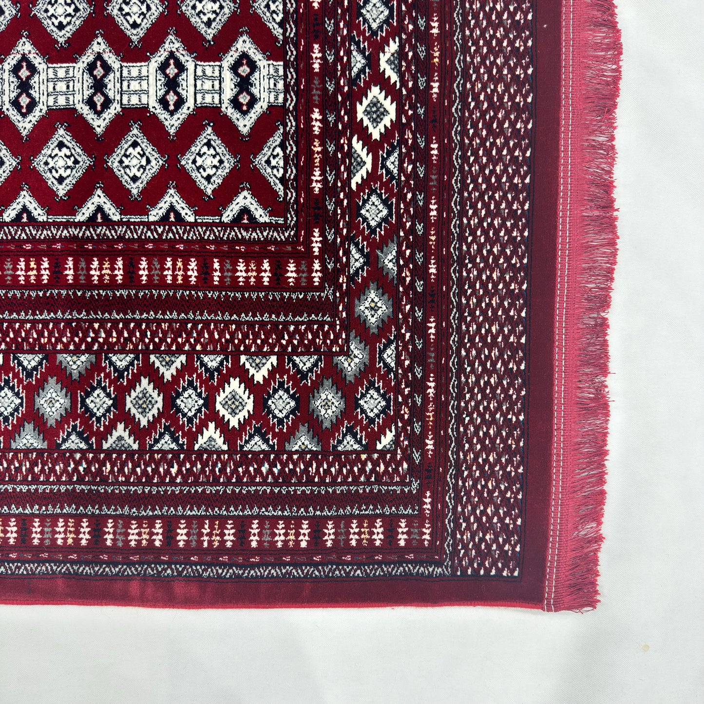 7 ft x 10 ft Red Persian 700 Reed Acrylic Rug, Bokhara Geometric Carpet