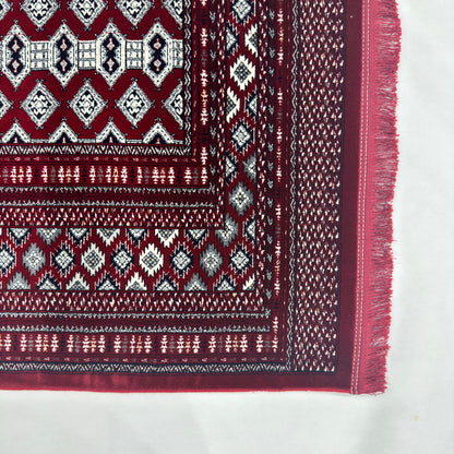 7 ft x 10 ft Red Persian 700 Reed Acrylic Rug, Bokhara Geometric Carpet