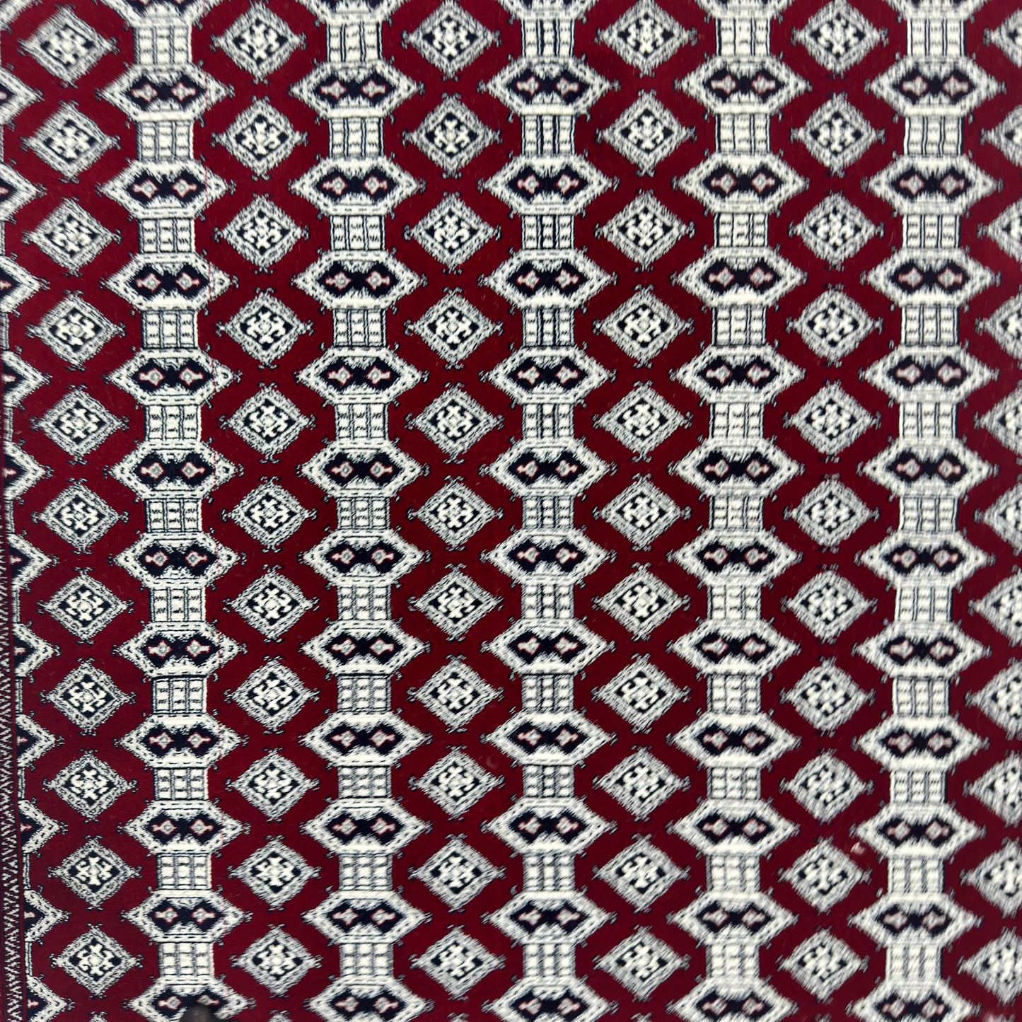 7 ft x 10 ft Red Persian 700 Reed Acrylic Rug, Bokhara Geometric Carpet