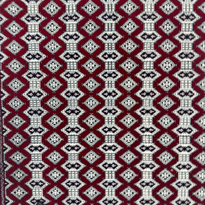 7 ft x 10 ft Red Persian 700 Reed Acrylic Rug, Bokhara Geometric Carpet