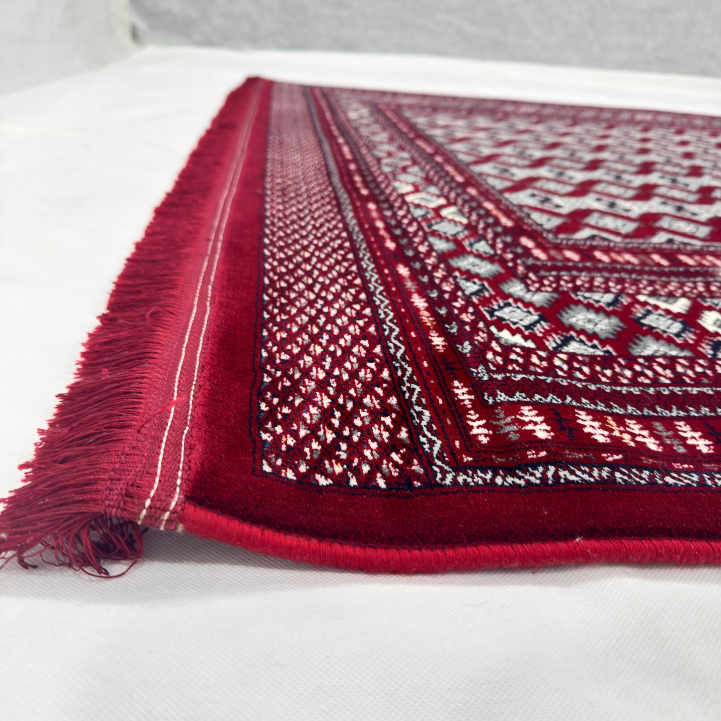 7 ft x 10 ft Red Persian 700 Reed Acrylic Rug, Bokhara Geometric Carpet