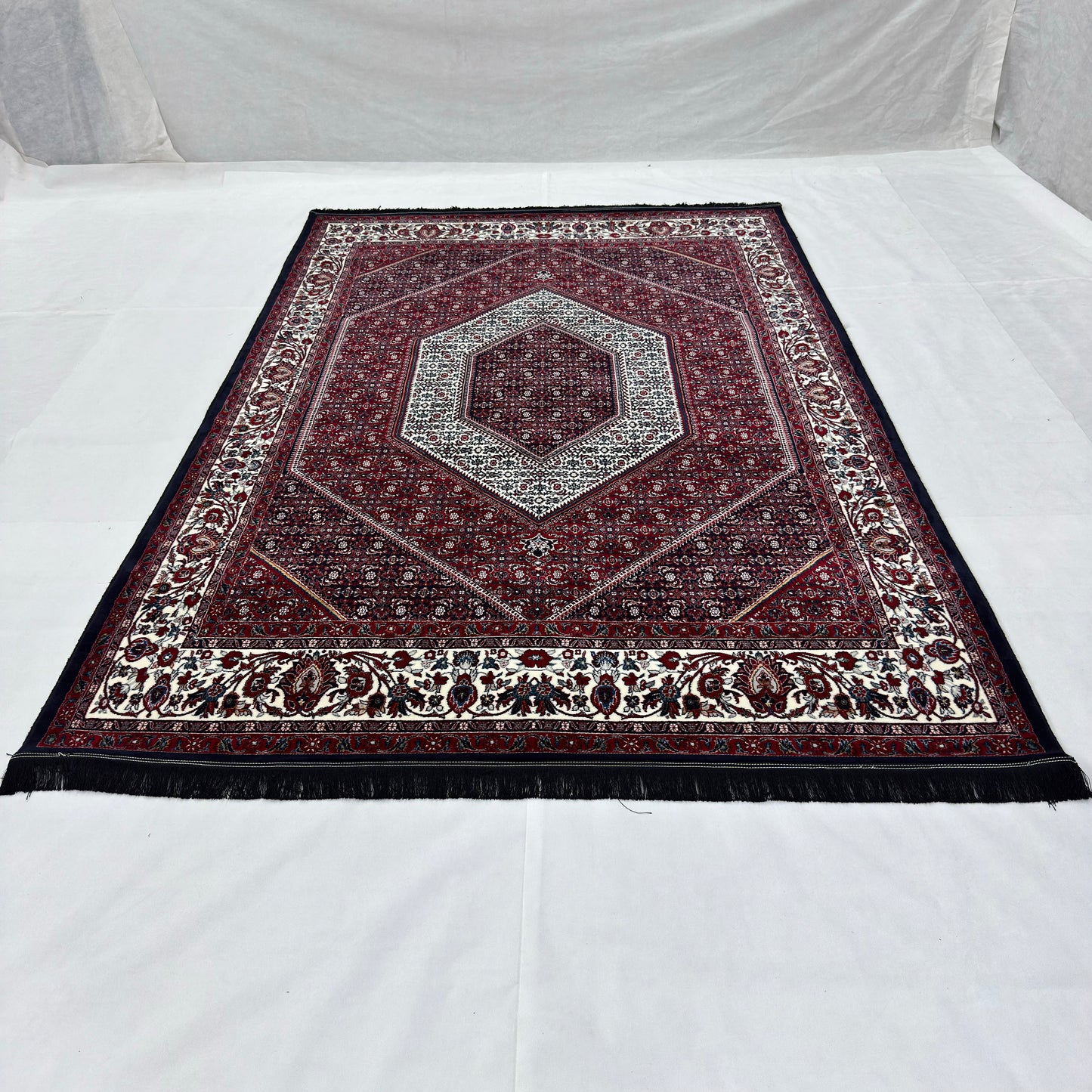 7 ft x 10 ft Red Persian 700 Reed Acrylic Rug, Hamadan Medallion Carpet