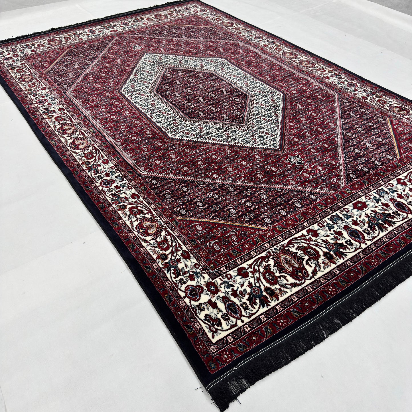 7 ft x 10 ft Red Persian 700 Reed Acrylic Rug, Hamadan Medallion Carpet