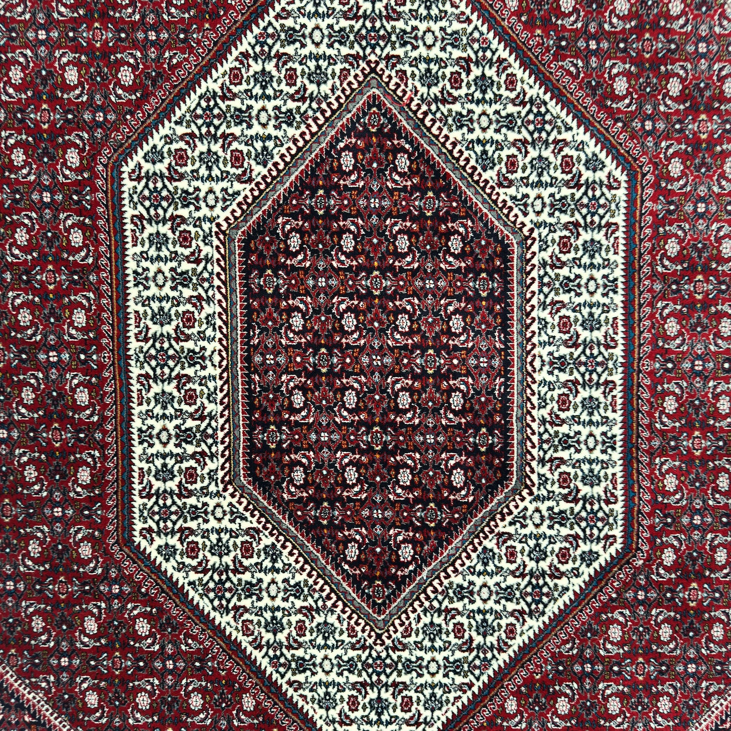 7 ft x 10 ft Red Persian 700 Reed Acrylic Rug, Hamadan Medallion Carpet