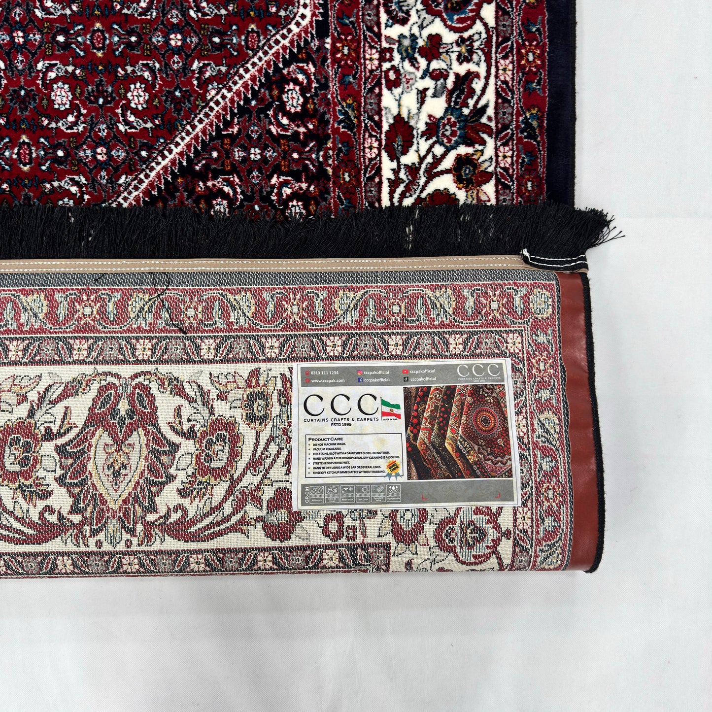 7 ft x 10 ft Red Persian 700 Reed Acrylic Rug, Hamadan Medallion Carpet