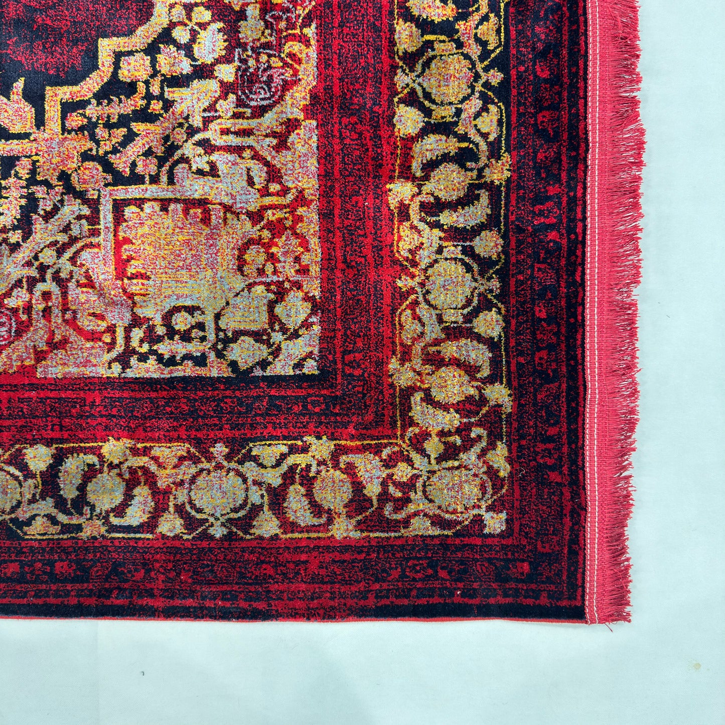 7 ft x 10 ft Red Persian 700 Reed Acrylic Rug, Vintage Medallion Carpet
