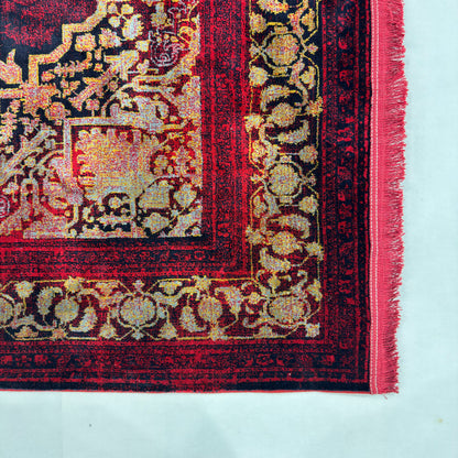 7 ft x 10 ft Red Persian 700 Reed Acrylic Rug, Vintage Medallion Carpet