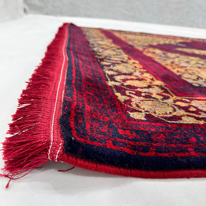 7 ft x 10 ft Red Persian 700 Reed Acrylic Rug, Vintage Medallion Carpet