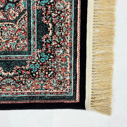 5 ft x 8 ft Teal Persian 1200 Reed Acrylic Rug, Herati Medallion Carpet