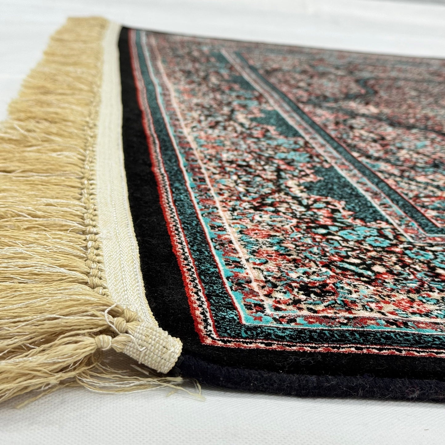 5 ft x 8 ft Teal Persian 1200 Reed Acrylic Rug, Herati Medallion Carpet