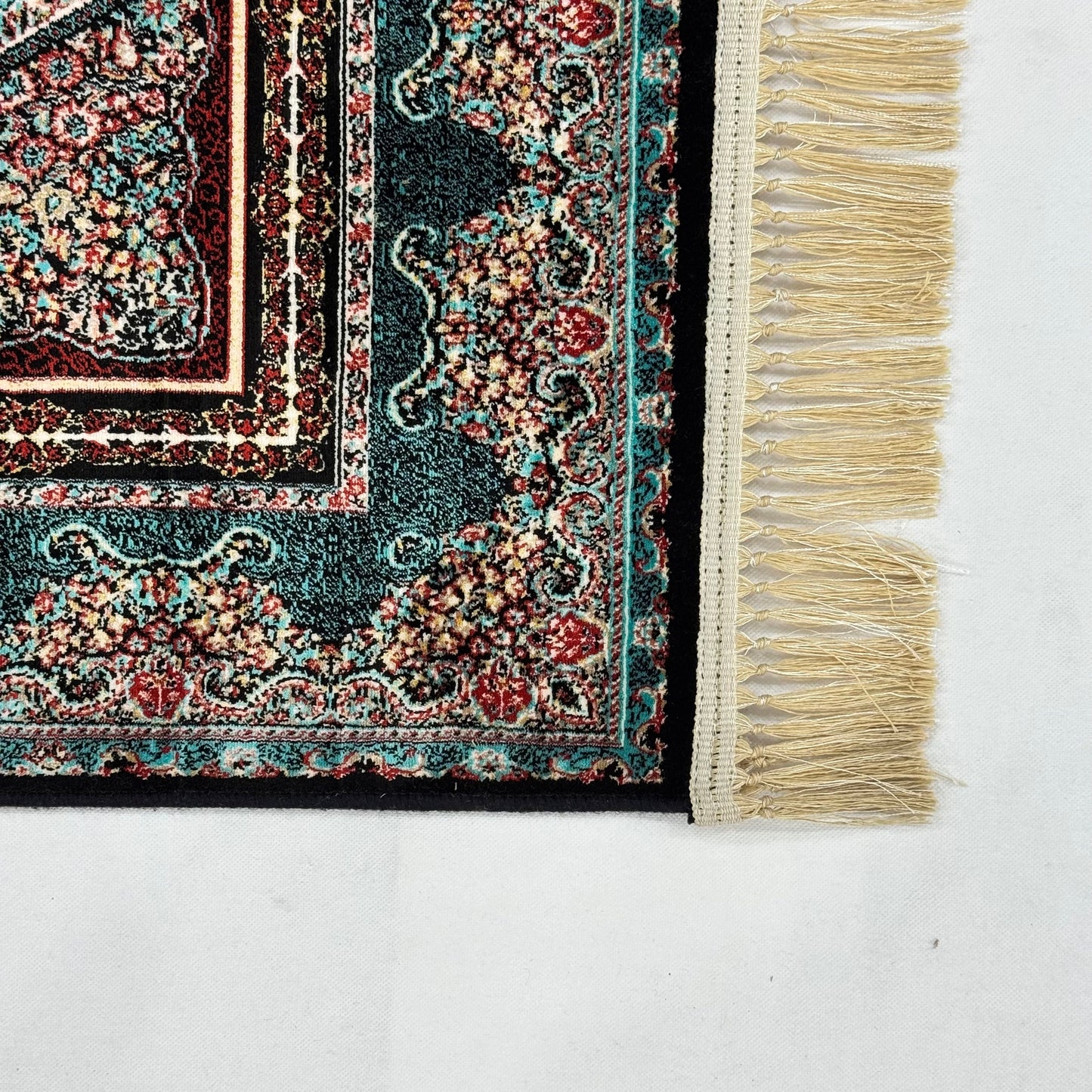 5 ft x 8 ft Teal Persian 1200 Reed Acrylic Rug, Qum Medallion Carpet