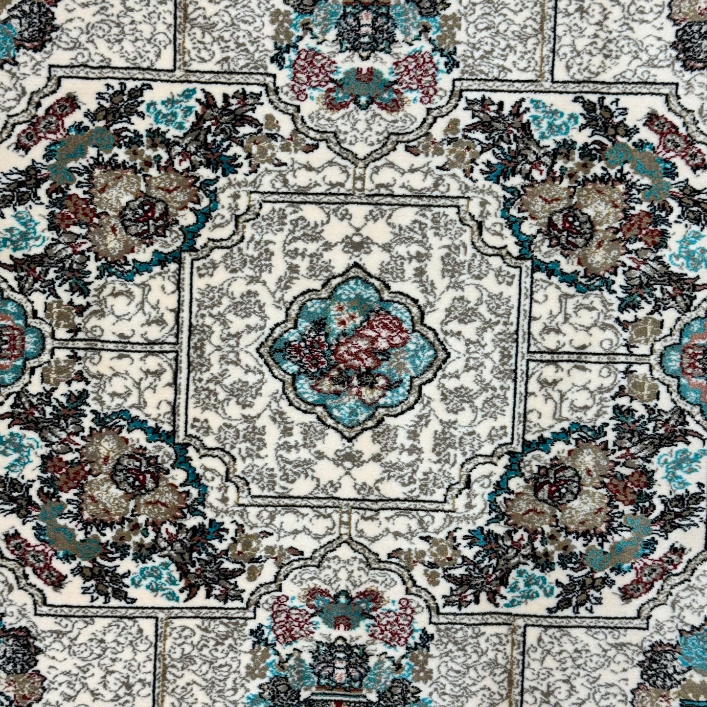 5 ft x 8 ft Cream Persian 1200 Reed Acrylic Rug, Bakhtiari Garden Carpet