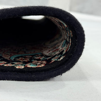 5 ft x 8 ft Black Persian 1200 Reed Acrylic Rug, Kashan Floral Carpet