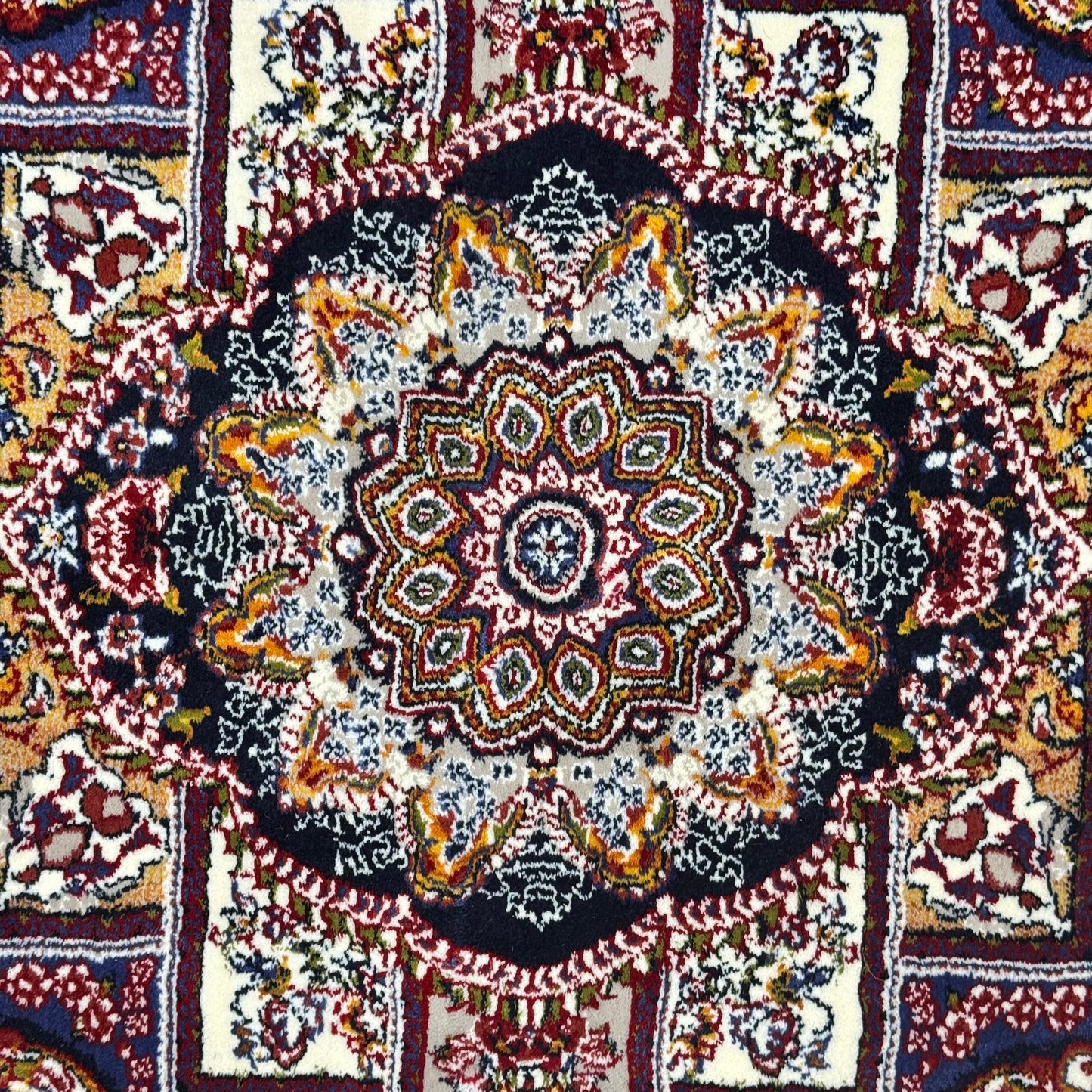 5 ft x 8 ft Navy Persian 700 Reed Acrylic Rug, Tabriz Medallion Carpet