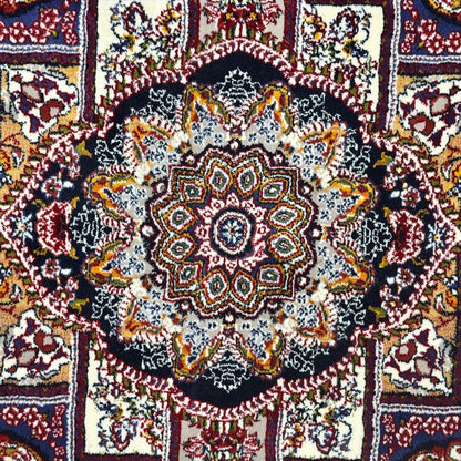 5 ft x 8 ft Navy Persian 700 Reed Acrylic Rug, Tabriz Medallion Carpet