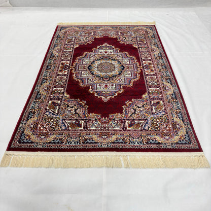5 ft x 8 ft Red Persian 700 Reed Acrylic Rug, Tabriz Medallion Carpet