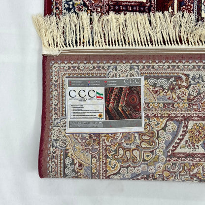 5 ft x 8 ft Red Persian 700 Reed Acrylic Rug, Tabriz Medallion Carpet