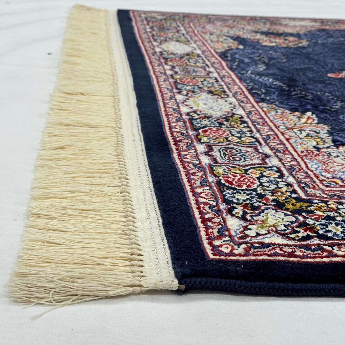 5 ft x 8 ft Navy Persian 700 Reed Acrylic Rug, Isfahan Medallion Carpet