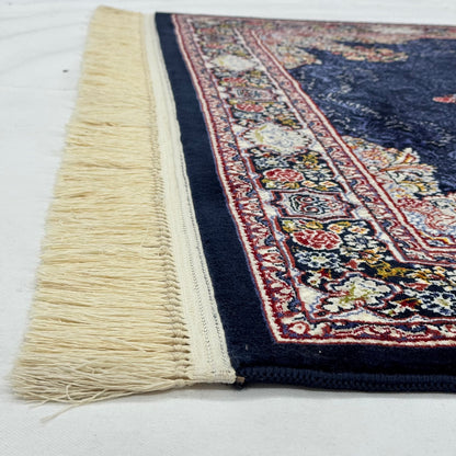 5 ft x 8 ft Navy Persian 700 Reed Acrylic Rug, Isfahan Medallion Carpet