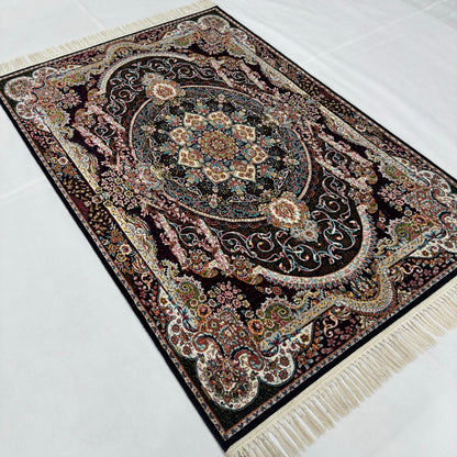 Persian Medallion Rug 4 ft x 6 ft | Burgundy & Teal | 700 Reed Acrylic