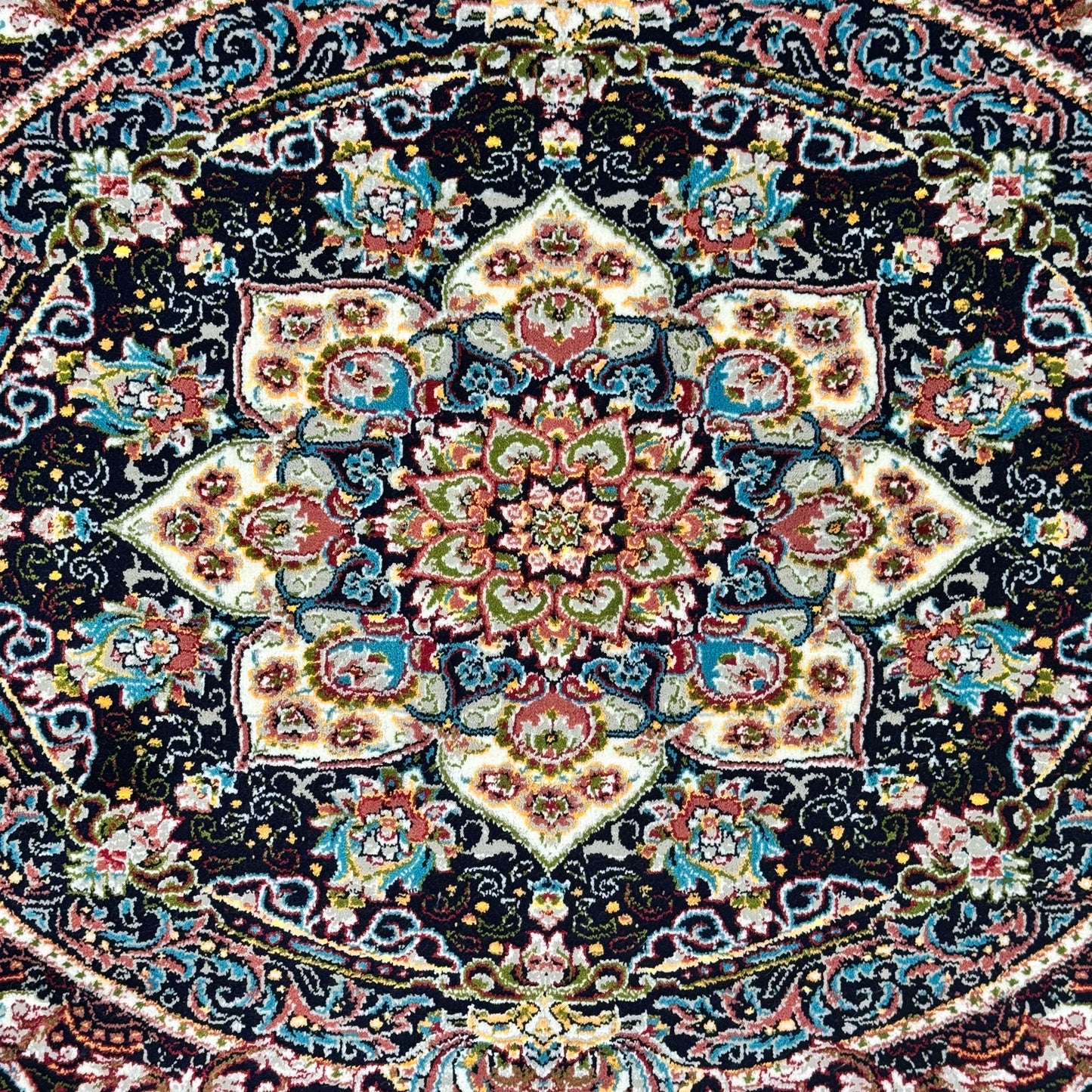 Persian Medallion Rug 4 ft x 6 ft | Burgundy & Teal | 700 Reed Acrylic