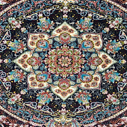 Persian Medallion Rug 4 ft x 6 ft | Burgundy & Teal | 700 Reed Acrylic