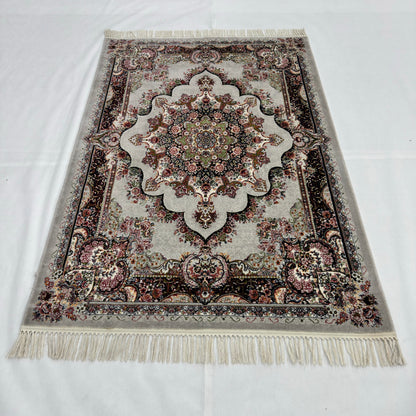 4 ft x 6 ft Persian Floral Medallion Acrylic Rug | 700 Reed Machine-Made Carpet